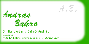 andras bakro business card