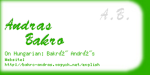 andras bakro business card